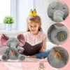 Peluche de elefante que respira, rosa y gris, animal de peluche de algodón con movimiento rítmico, luces - Imagen 3