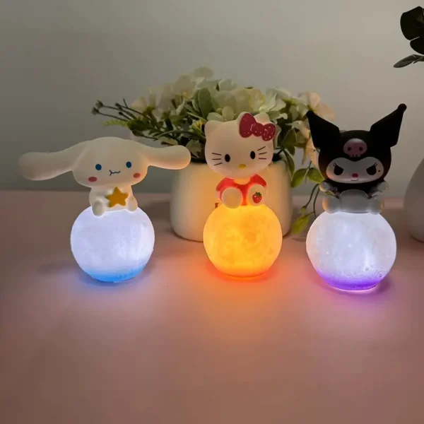 Pack 3 Esferas Luz Nocturna LED de Hello Kitty & Cinnamoroll - Juguete Coleccionable