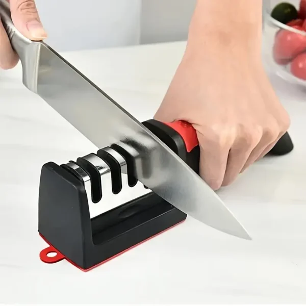 Afilador de cuchillos profesional de 4 etapas para cocina, piedra afiladora de tungsteno y cerámica