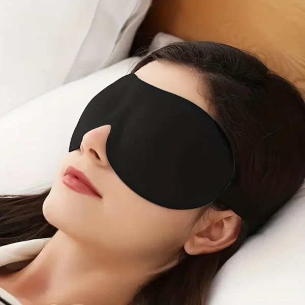 Máscara de ojos para dormir 3D contorneada, 100% opaca, agradable para la piel, ajustable