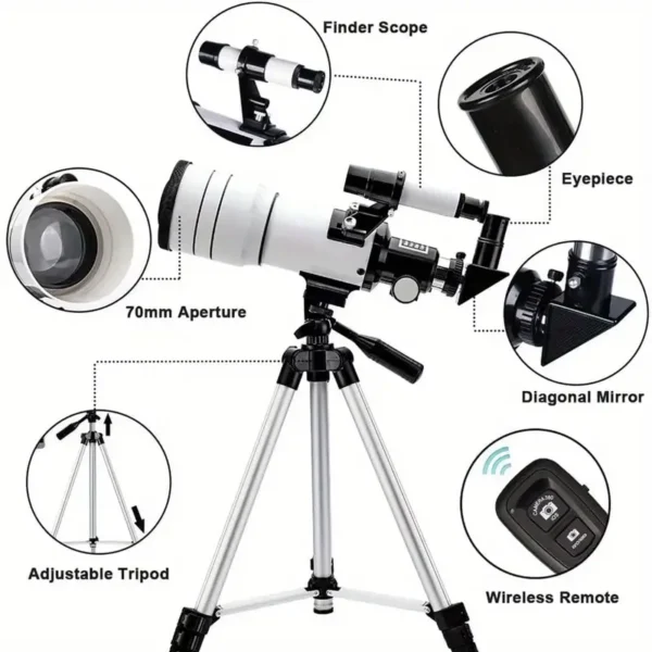 Telescopio Monocular Astronómico Profesional - Enfoque Manual, Diámetro de Lente