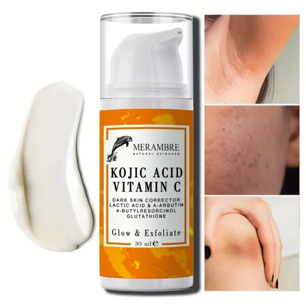 Crema correctora de manchas oscuras para adultos unisex con ácido kójico, glutatión,  vitamina C