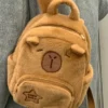 Mochila de delfín de peluche de capibara linda, bolso de moda de dibujos animados casual, ajustable - Image 2