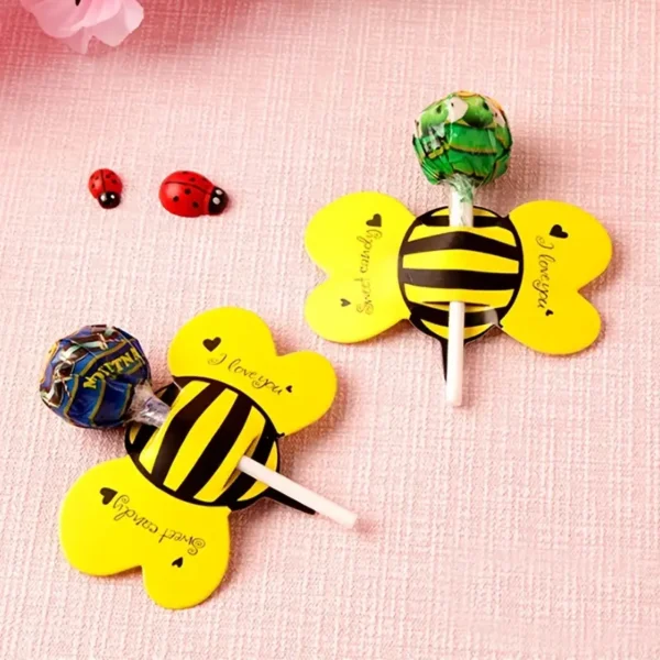 50pcs Súper Lindas Paletas en Forma de Abeja para Bodas y Cumpleaños - Decorar