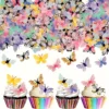 36 piezas de Toppers para cupcakes de mariposa - Decoraciones de mariposas - Imagen 3