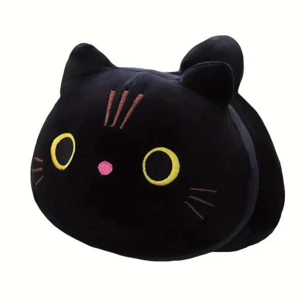 22CM Lindo muñeco de gato negro de dibujos animados, peluches de animales suaves