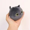 Gato gris, gato negro, juguete de peluche, lindo gato negro de peluche, muñeca de peluche - Imagen 3