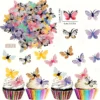 36 piezas de Toppers para cupcakes de mariposa - Decoraciones de mariposas - Imagen 4