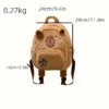 Mochila de delfín de peluche de capibara linda, bolso de moda de dibujos animados casual, ajustable - Image 3